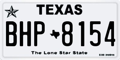 TX license plate BHP8154