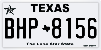 TX license plate BHP8156