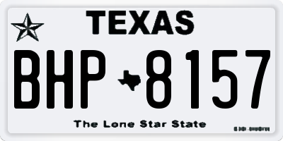 TX license plate BHP8157