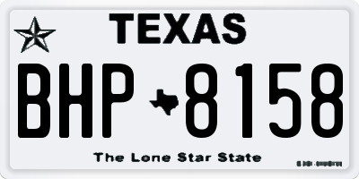TX license plate BHP8158