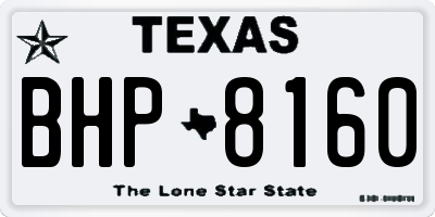 TX license plate BHP8160