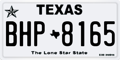 TX license plate BHP8165