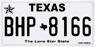 TX license plate BHP8166