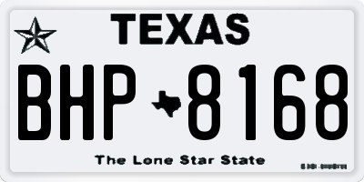 TX license plate BHP8168