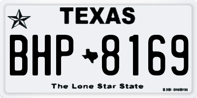 TX license plate BHP8169