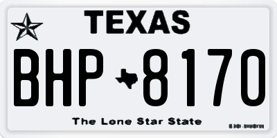 TX license plate BHP8170