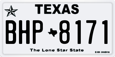 TX license plate BHP8171