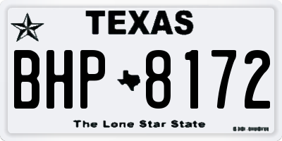 TX license plate BHP8172