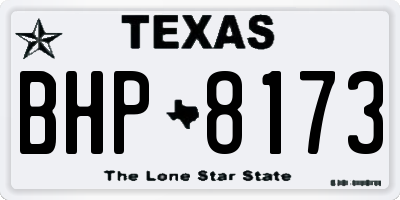 TX license plate BHP8173