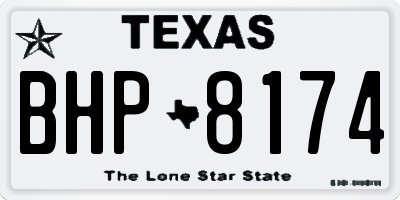 TX license plate BHP8174