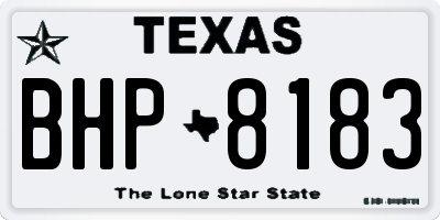 TX license plate BHP8183