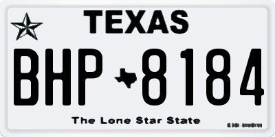 TX license plate BHP8184