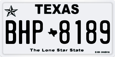 TX license plate BHP8189