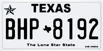 TX license plate BHP8192