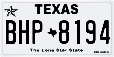 TX license plate BHP8194