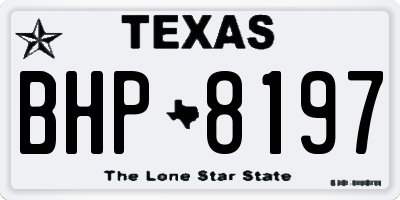 TX license plate BHP8197
