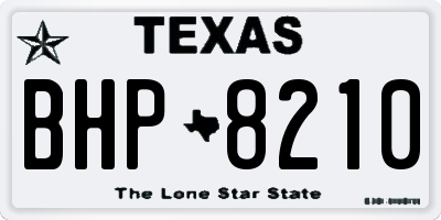 TX license plate BHP8210