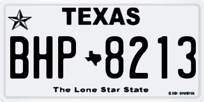 TX license plate BHP8213