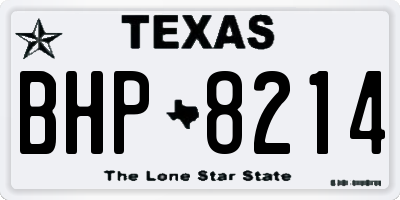 TX license plate BHP8214