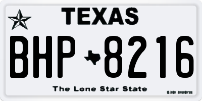 TX license plate BHP8216