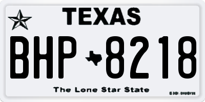 TX license plate BHP8218
