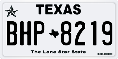 TX license plate BHP8219