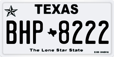 TX license plate BHP8222