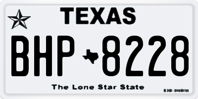 TX license plate BHP8228