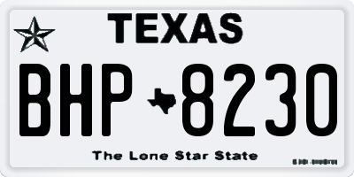 TX license plate BHP8230