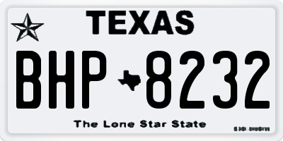 TX license plate BHP8232
