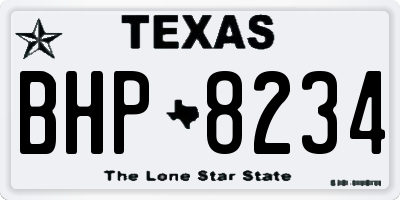 TX license plate BHP8234