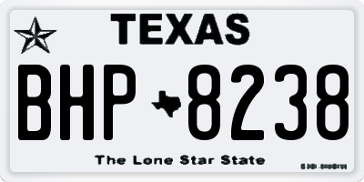 TX license plate BHP8238