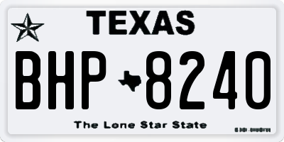 TX license plate BHP8240