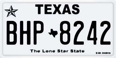 TX license plate BHP8242