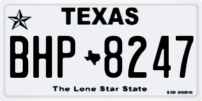 TX license plate BHP8247