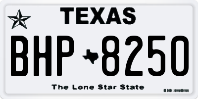 TX license plate BHP8250