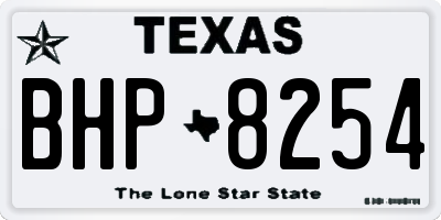 TX license plate BHP8254