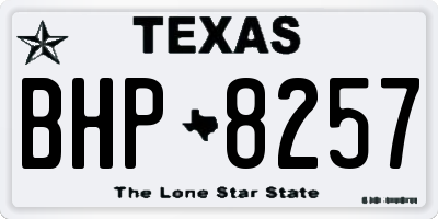 TX license plate BHP8257