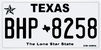 TX license plate BHP8258