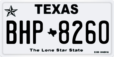 TX license plate BHP8260