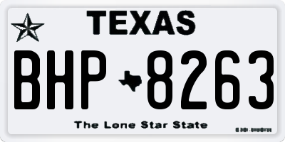 TX license plate BHP8263