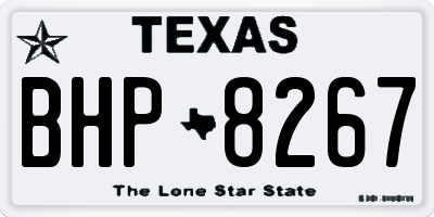 TX license plate BHP8267