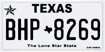 TX license plate BHP8269