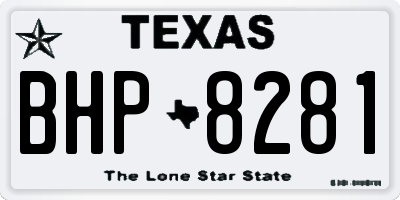 TX license plate BHP8281