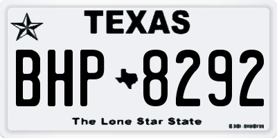 TX license plate BHP8292