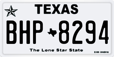 TX license plate BHP8294