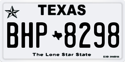 TX license plate BHP8298