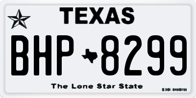 TX license plate BHP8299