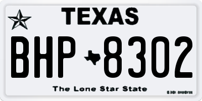 TX license plate BHP8302