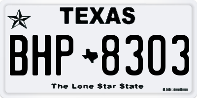 TX license plate BHP8303